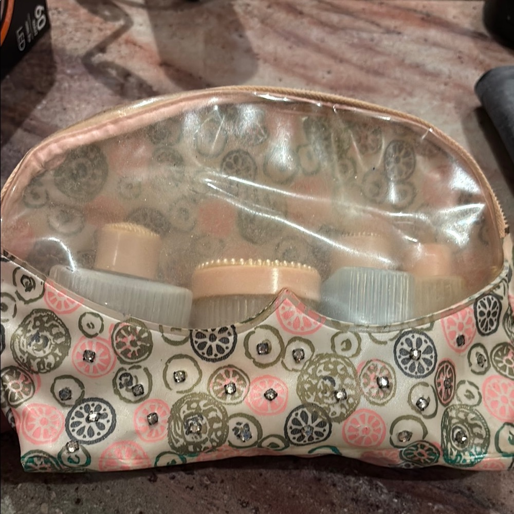 Transparent Cosmetic Pouch with Pattern